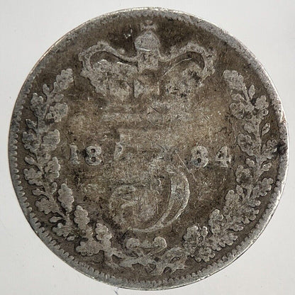 1884 Victoria Threepence Silver Coin | Collectable Grade | a6802