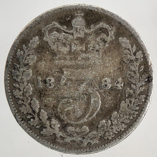 1884 Victoria Threepence Silver Coin | Collectable Grade | a6802