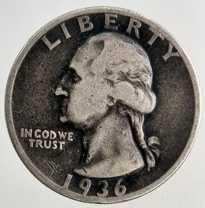 1936-S US USA Quarter Dollar Silver Coin | Fine Collectable Grade