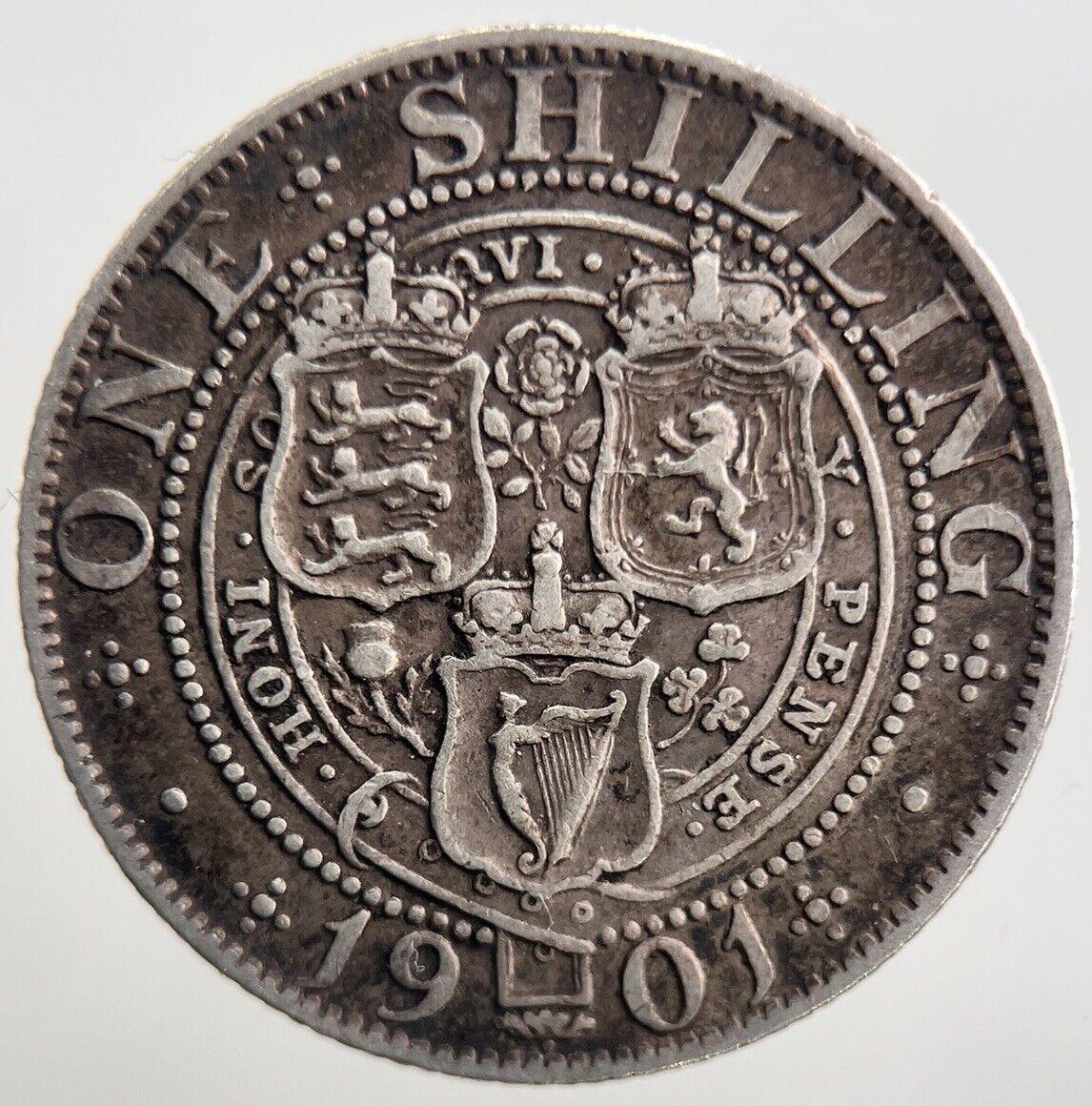 1901 Veiled Head Victoria Shilling Silver Coin | Fine Collectable Grade | a2659