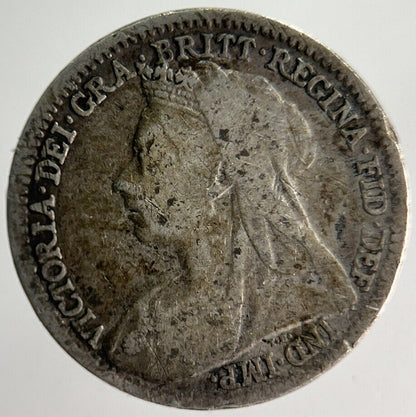 1900 Veiled Head Victoria Threepence Silver Coin | Collectable Grade | a4011