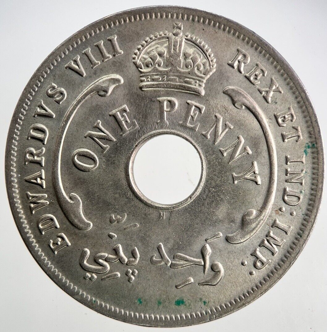 1936 British West Africa One Penny Coin | Very Fine Grade | a9503