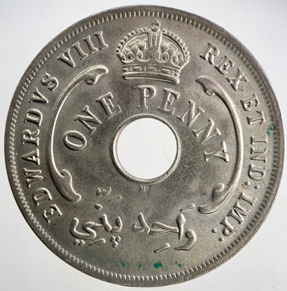 1936 British West Africa One Penny Coin | Very Fine Grade | a9503