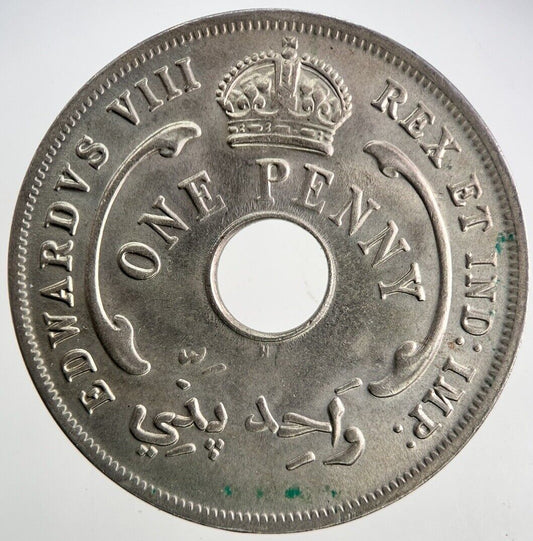 1936 British West Africa One Penny Coin | Very Fine Grade | a9503