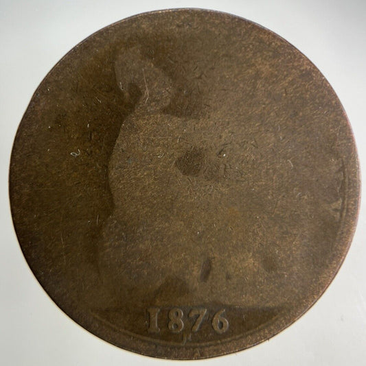 1876-H Victoria One Penny Coin | Fair Grade