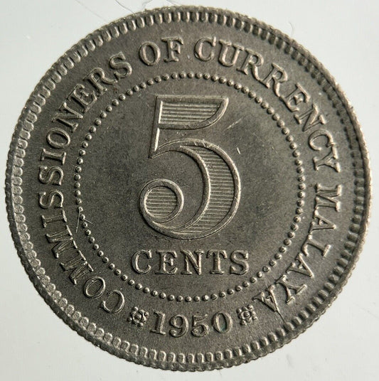 1950 Malaya 5 Cents Coin | Fine Collectable Grade