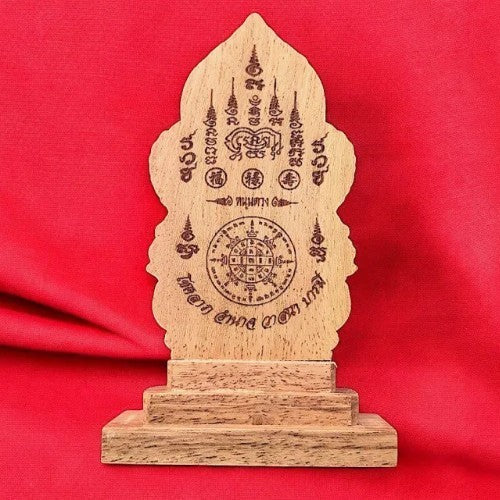 Thailand Thai Carved Teak Wooden Lord Vishnu on Garuda on Rahu Sculpture Coin