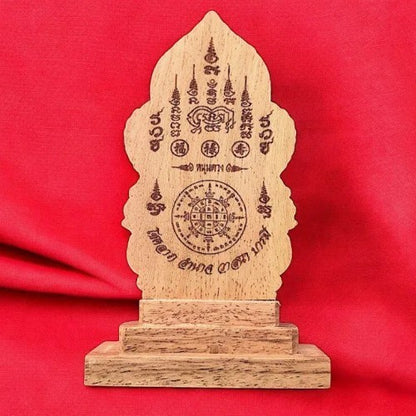 Thailand Thai Carved Teak Wooden Lord Vishnu on Garuda on Rahu Sculpture Coin