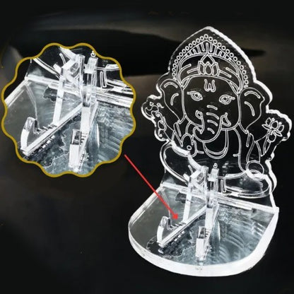 Hindu Ganesha Elephant Buddha 1oz Silver Gold Coin Amulet Medal Display Stand