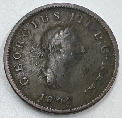 1806 George III Half - Penny | British Coin | Collectable Grade | a1437