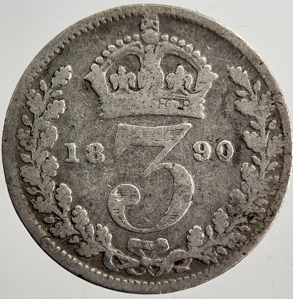 1890 Victoria Threepence Silver Coin | Collectable Grade | a8678