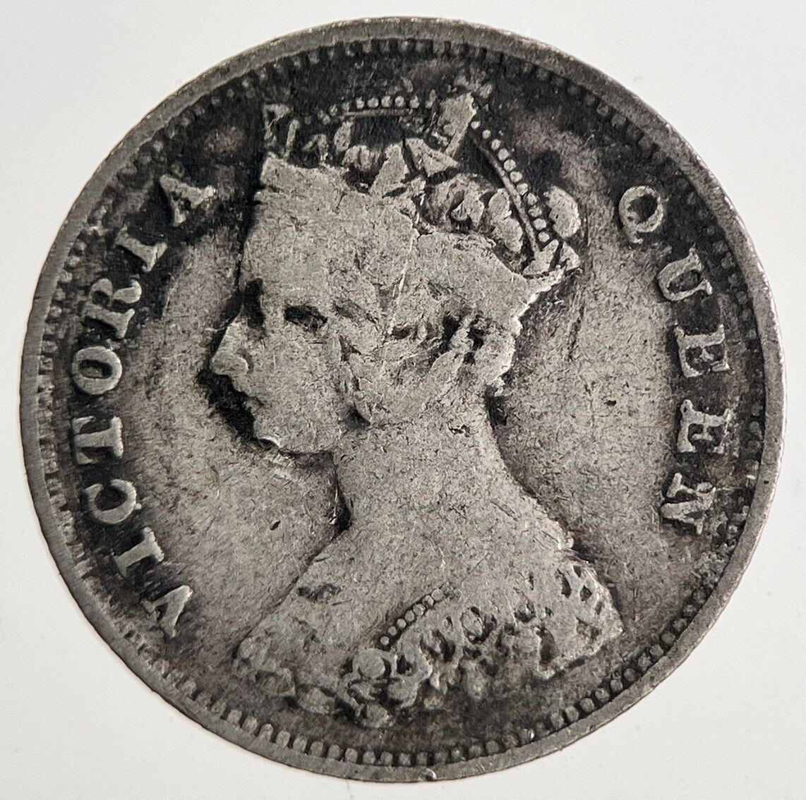 1897 Victoria Hong Kong 10 Cents Silver Coin | Fine Collectable Grade | a9598