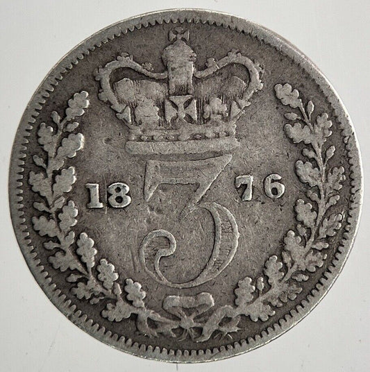 1876 Victoria Threepence Silver Coin | Fine Collectable Grade | a9609