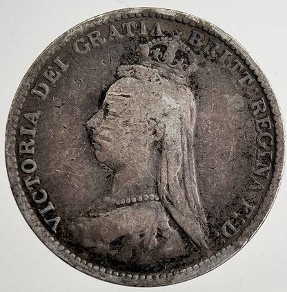 1887 Victoria Threepence Silver Coin | Fine Collectable Grade | a8504