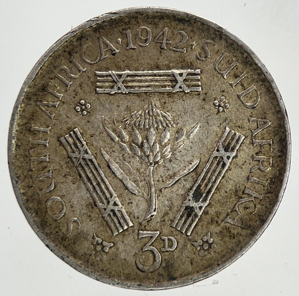 1942 South Africa Threepence Silver Coin | Fine Collectable Grade | a6995