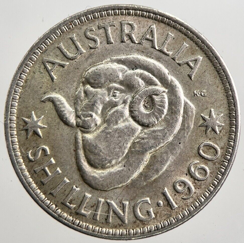 1960 Australia One Shilling Silver Coin | Fine Collectable Grade | a2642