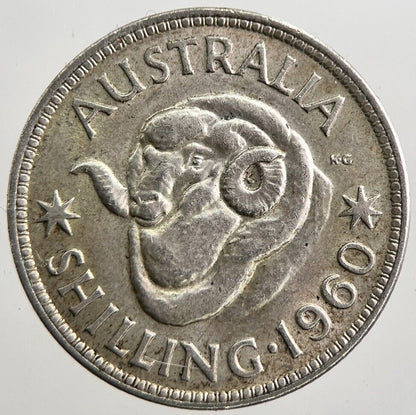 1960 Australia One Shilling Silver Coin | Fine Collectable Grade | a2642