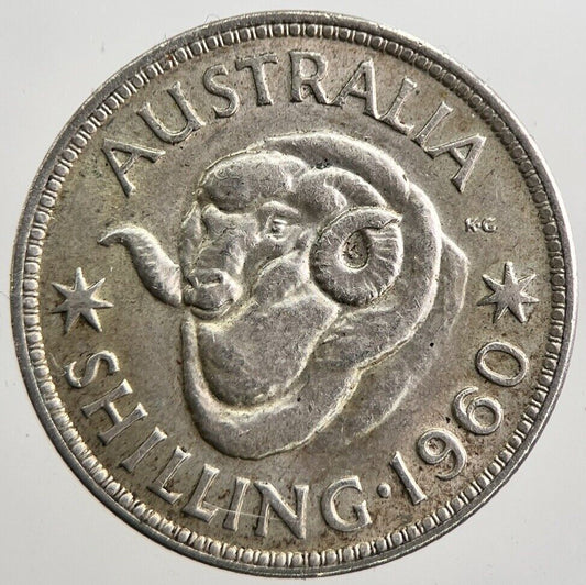 1960 Australia One Shilling Silver Coin | Fine Collectable Grade | a2642