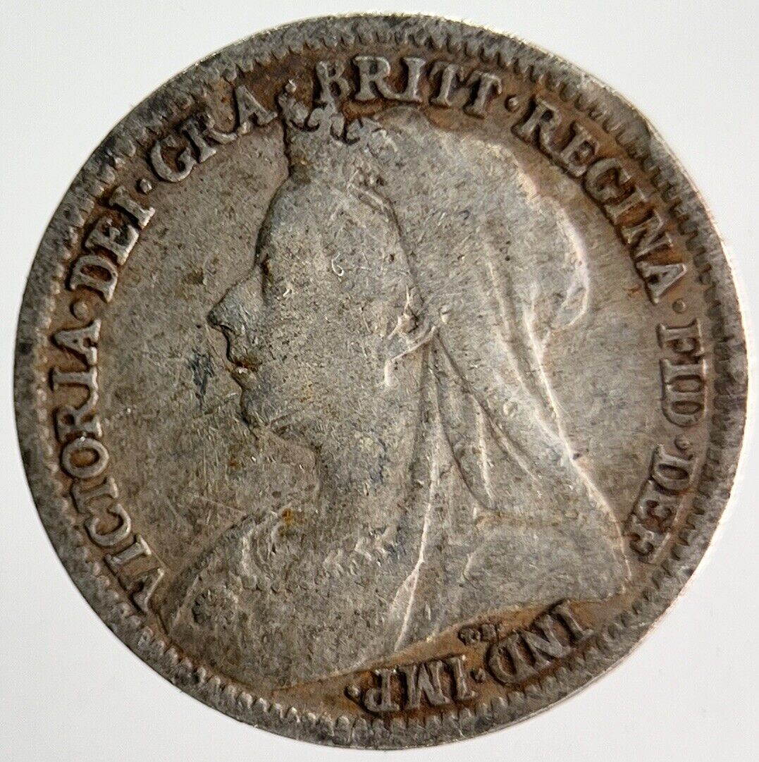 1898 Veiled Head Victoria Threepence Silver Coin | Collectable Grade | a4005