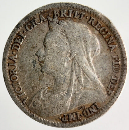1898 Veiled Head Victoria Threepence Silver Coin | Collectable Grade | a4005