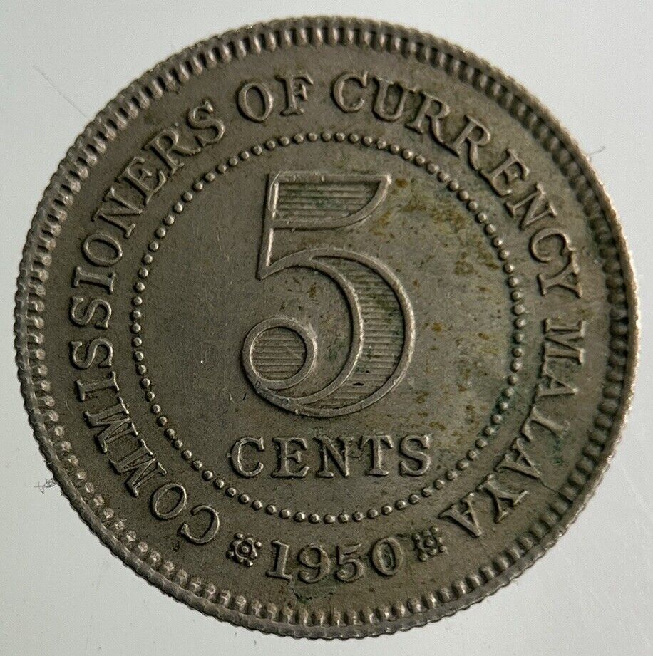 1950 Malaya 5 Cents Coin | Fine Collectable Grade