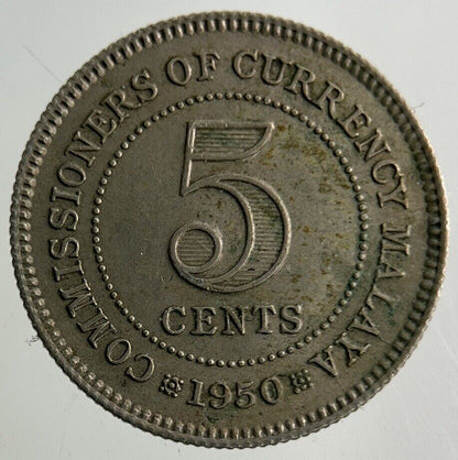 1950 Malaya 5 Cents Coin | Fine Collectable Grade