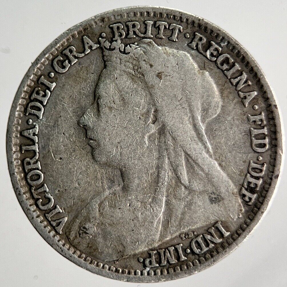 1895 Veiled Head Victoria Threepence Silver Coin | Collectable Grade | a4015