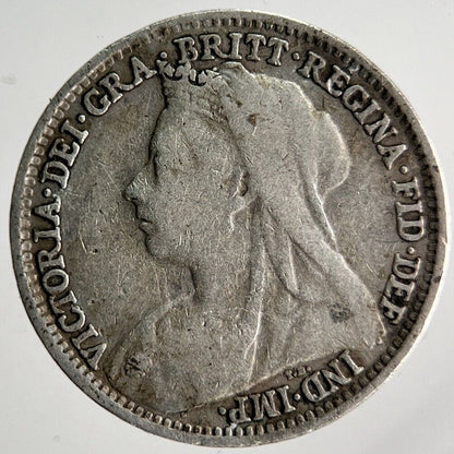 1895 Veiled Head Victoria Threepence Silver Coin | Collectable Grade | a4015