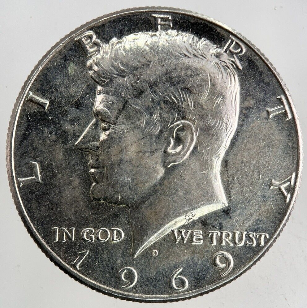 1969-D US USA Kennedy Half Dollar Silver Coin | Very High Grade