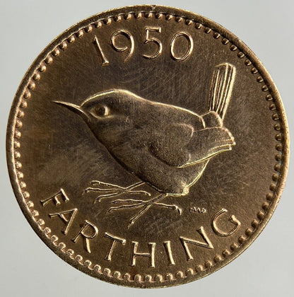 1950 George VI Wren Farthing Coin | Very High Grade