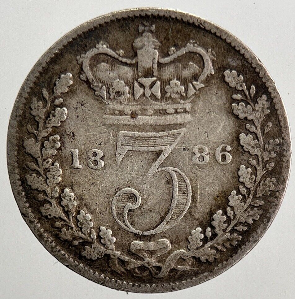 1886 Victoria Threepence Silver Coin | Fine Collectable Grade