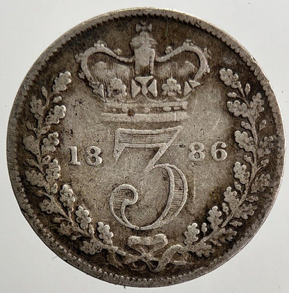 1886 Victoria Threepence Silver Coin | Fine Collectable Grade