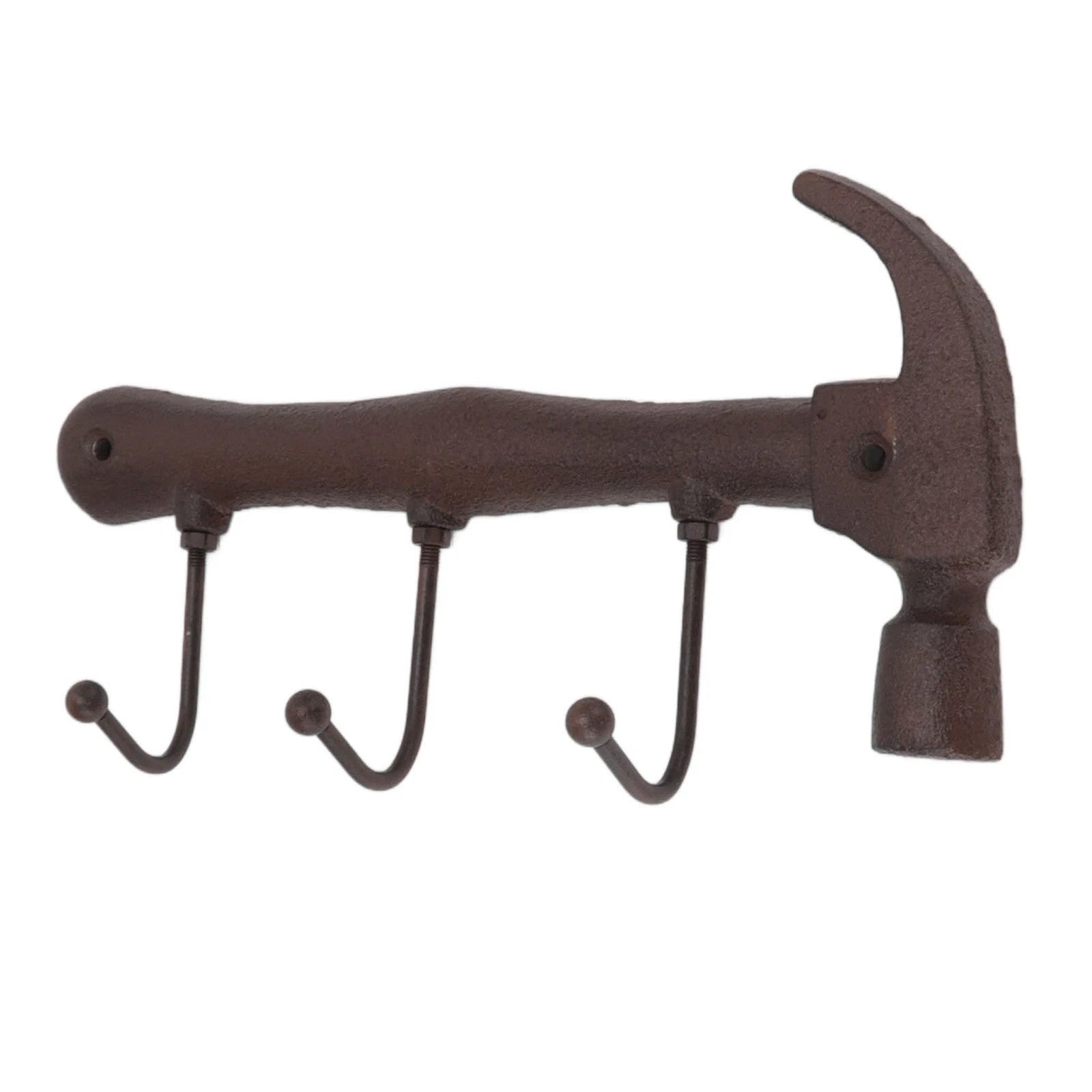 Cast Iron Heavy Hammer Coat Rack Wall Hooks Key Towel Hanger Rustic Garden Shed