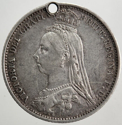 1887 Victoria Sixpence Silver Coin | Very High Grade | a5352