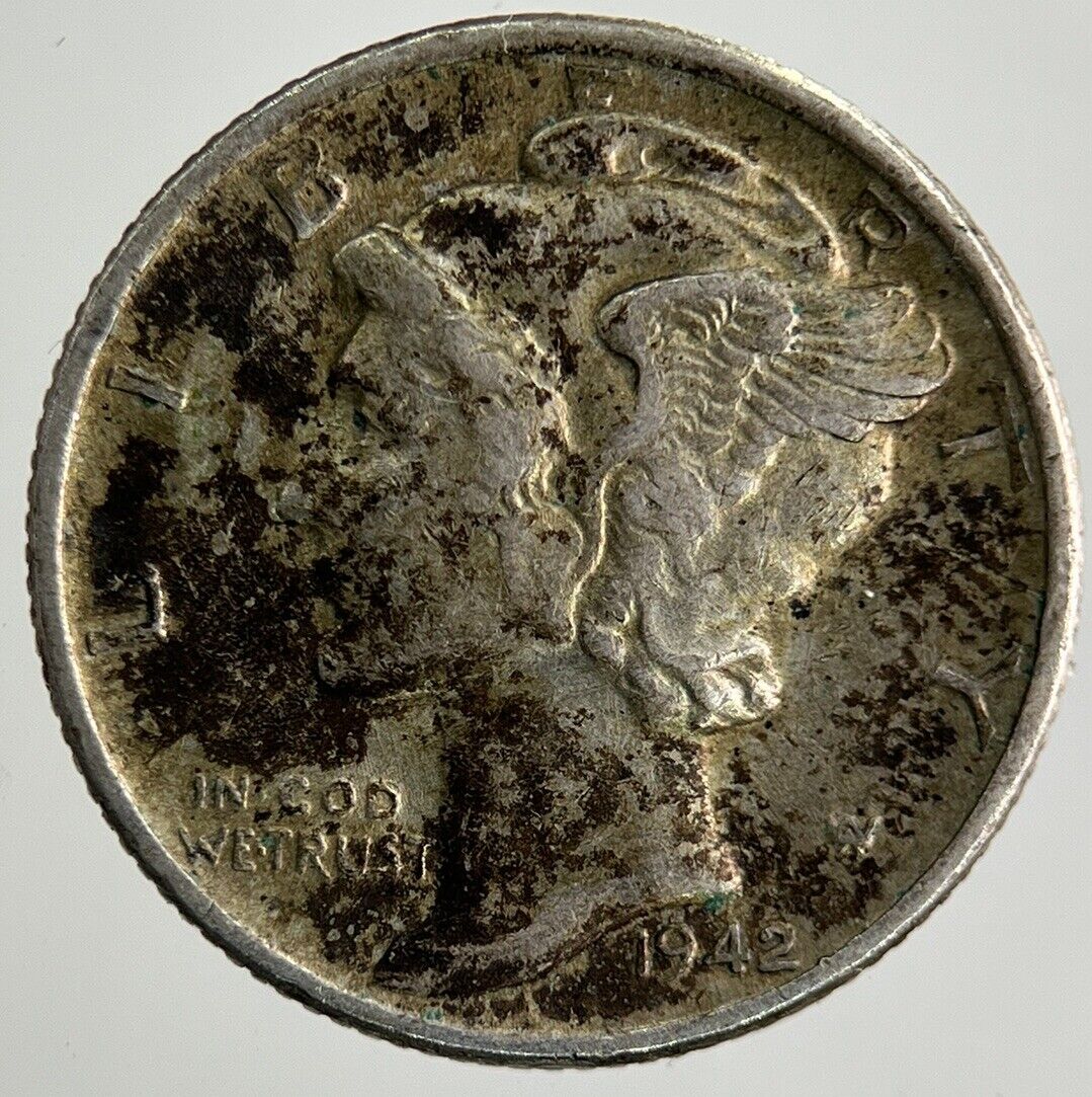 1942 US USA Mercury Dime Silver Coin | Fine Collectable Grade