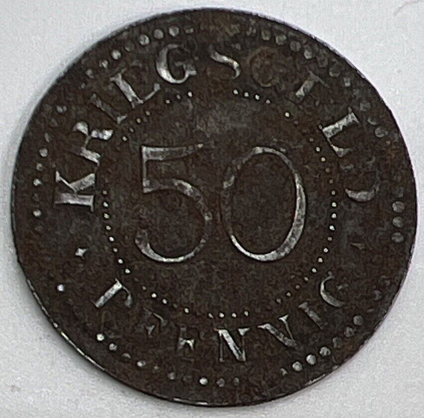 1917 WW1 50 Pfennig Coin Emergency Money | Germany Coin Collectable Grade