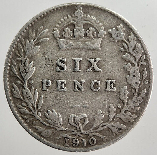 1910 Edward VII Sixpence Silver Coin | Fine Collectable Grade | a8643