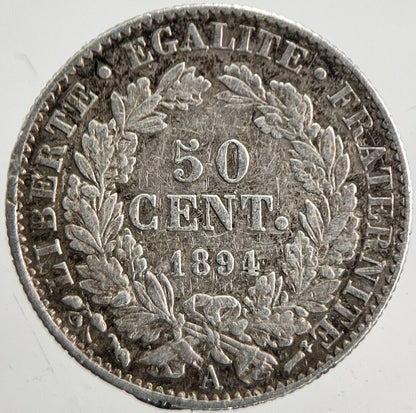 1891 France 50 Centimes Silver Coin | Fine Collectable Grade