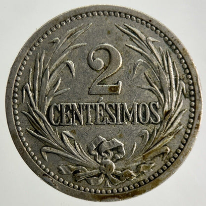 1901 Uruguay 2 Centesimos Coin | Fine Collectable Grade