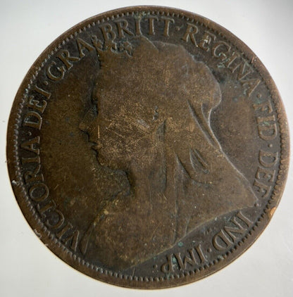 1895 Victoria One Penny Coin | Fair Grade
