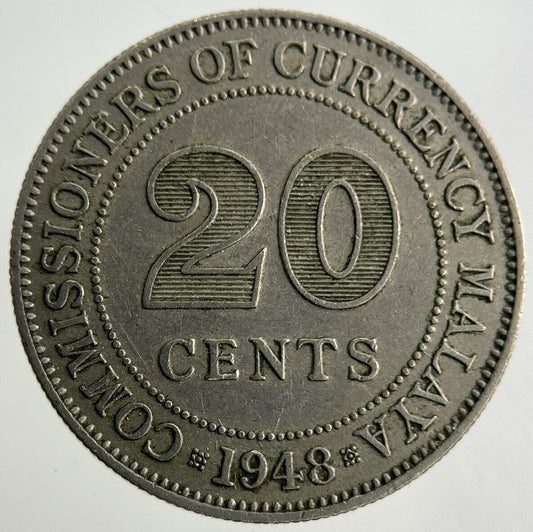 1948 Malaya 20 Cents Coin | Fine Collectable Grade