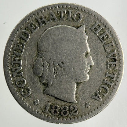 1882 Switzerland Swiss 10 Rappen Coin | Collectable Grade