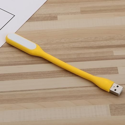 Yellow Travel USB LED Bending Torch Flash - Light Night Reading Light UK Stock
