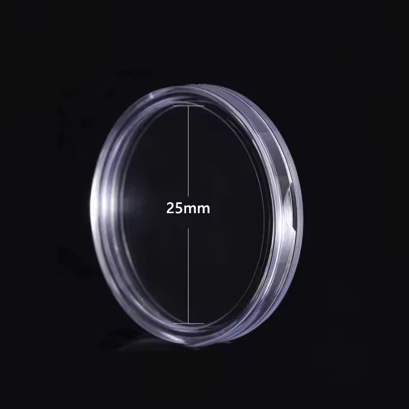 10 x 25mm Coin Cases Protective Capsules Holder Plastic Clear Round Storage Box