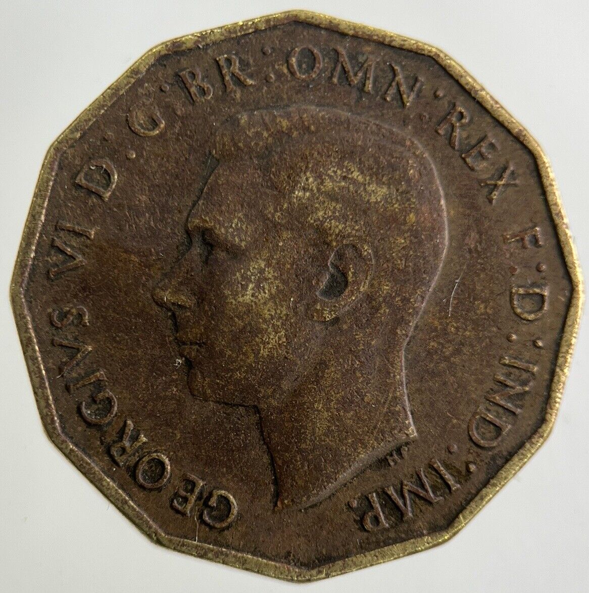1937 George VI Brass Threepence Coin | Fine Collectable Grade