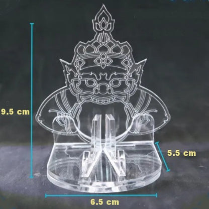 Clear Hindu Rahu Themed 1oz Silver Gold Coin / Amulet / Medal Display Stand