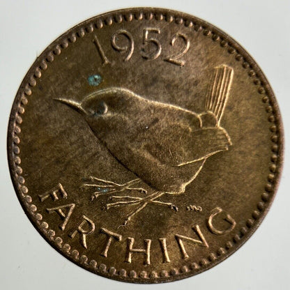 1952 George VI Wren Farthing Coin | Very High Grade