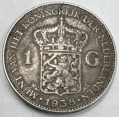 1938 One Gulden | Netherlands Silver Coin | Collectable Grade | a990