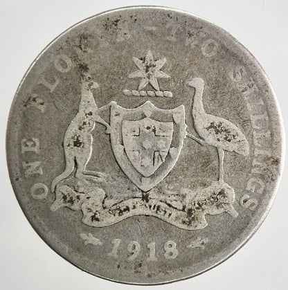 1918 Australia Florin Silver Coin | Collectable Grade | a9580