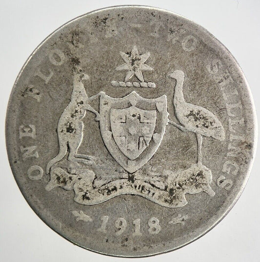 1918 Australia Florin Silver Coin | Collectable Grade | a9580